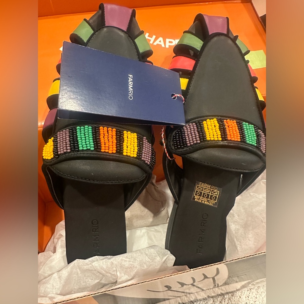 FARM Rio Multicolor Beaded Mules - Picture 3 of 5
